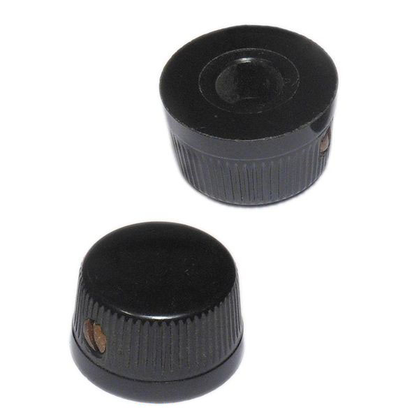 Low-Profile Black Plastic Knurled Knob-Fits 1/4" Shafts - Click Image to Close